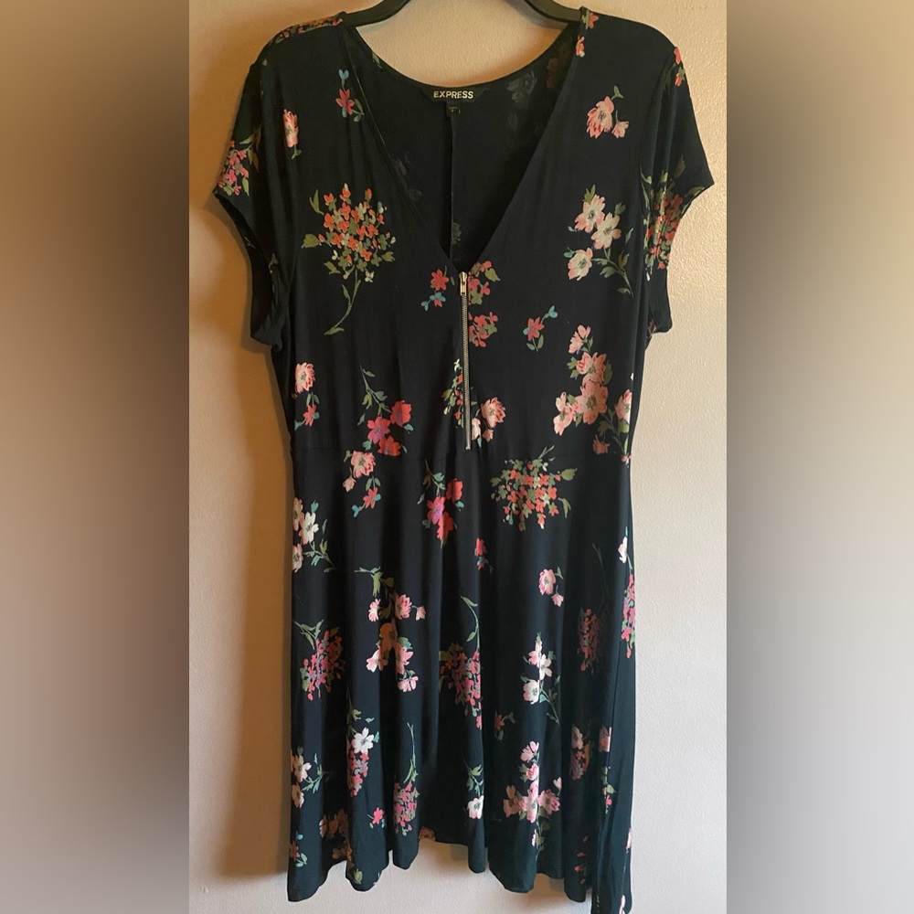 Dress Size Large from Express. Black with Floral.